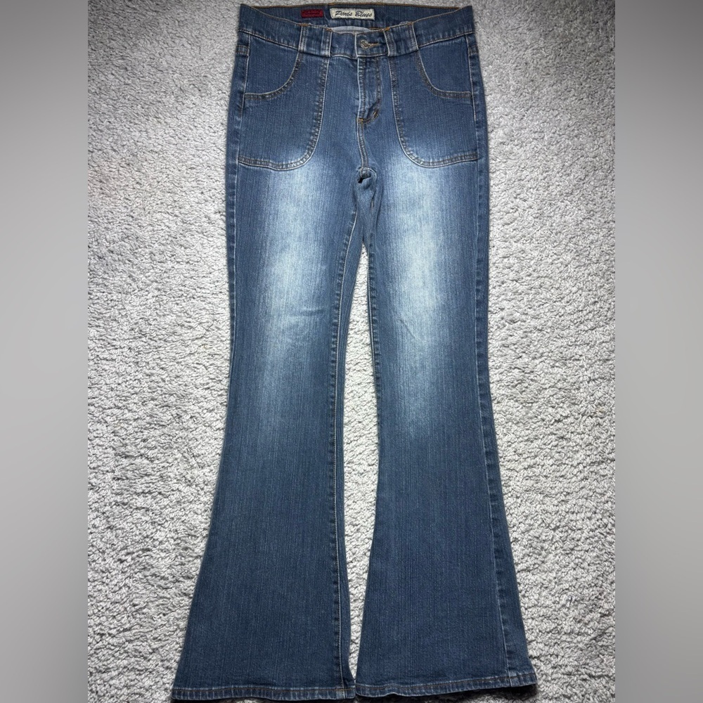 Paris Blues Jeans Womens 9 Vintage Y2K Flare Bell Bottom Soulmate Denim Party